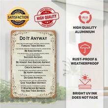 CIF BUY American Vintage "Do It Anyway" Metal Wall Sign 7.87x11.81 Inch, Rustproof Weatherproof Farmhouse Decor For Home Porch Garage Ba - Multicolor - View 9