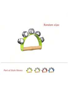 木制奥尔夫乐器玩具收纳袋，音乐启蒙打击乐器，铃铛，木制沙锤，三角铁，手鼓等。 - 彩色 - 查看 4