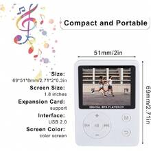 Reproductor de Alta Fidelidad con Pantalla a Color Portátil Y Delgado, Reproductor de Música MP3 MP4, Reproductor de MP3 MP4 con Botón Redondo USB2.0(Blanco),36980824 - Morado Violeta - Ver 5