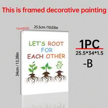1/4件装 “让我们互相支持”校园励志帆布海报。返校季墙面装饰。非常适合学校墙壁、走廊、食堂和办公室走廊的装饰。家居装饰和墙面艺术！室内装饰。房间装饰美学，可选画框 - 彩色 - 查看 22