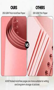 AIOR 12x12 Inch DIY Scrapbook - 80 Pages Hardcover Kraft Paper Blank Album, Pink Scrapbook For Baby, Couple, Anniversary, Valentine'S Day Gifts - ColorF - View 3