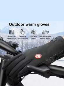 Winter Warm Touchscreen Cycling Gloves, Unisex Outdoor Sports Anti-Cold Wind-Proof Fleece Gloves - Touch Screen Model - View 5