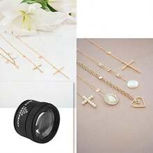 Tangxi 30X Lupa de joyería, Lupa óptica Profesional Gafas 30X Lente de Aumento Jewlries Lupas Herramienta para joyería, Diamantes, Gemas, Monedas, - / - Ver 4