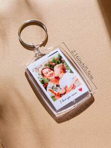 Customized Photo Keychain, Personalized Acrylic Keychain, Customized Couples Keychain, Custom Photo, Valentine's Day Gift, Wedding Souvenir, Couples Gift, New Year Gift, Anniversary Gift, Mother's Day Gift, Birthday Gift, Suitable For Valentine's Day, Wedding, New Year, Couples, Family, Friends, Him, Her, Boyfriend, Girlfriend, Back To School - Multicolor - View 3