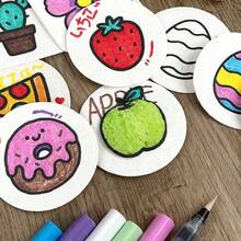 3D Magic Bubble Paper Painting Sponge Set, DIY Magic Bubble Paper 3D Fluffy Expanded Texture Art, Painting Magic Canvas Sponge, Fluffy Popcorn Painting Texture Painting Set, DIY Bubble Painting Brush Art Supplies, Vibrant Colors, Suitable For Professional Creative Art Projects - Multicolor - View 3