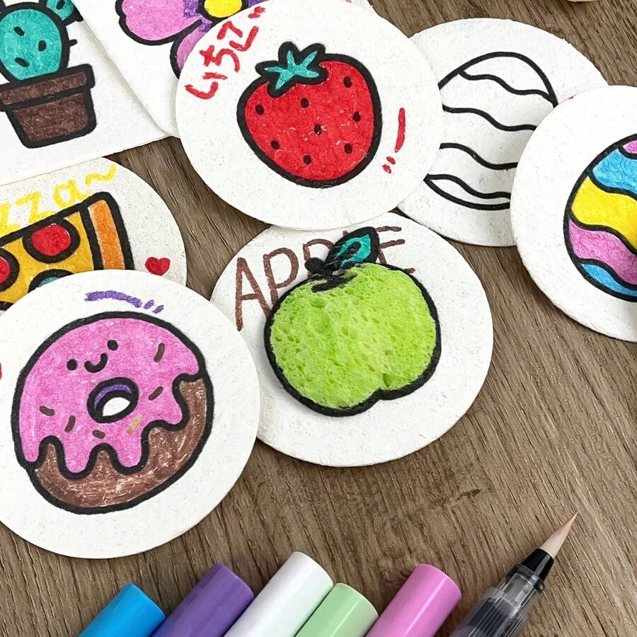 3D Magic Bubble Paper Painting Sponge Set, DIY Magic Bubble Paper 3D Fluffy Expanded Texture Art, Painting Magic Canvas Sponge, Fluffy Popcorn Painting Texture Painting Set, DIY Bubble Painting Brush Art Supplies, Vibrant Colors, Suitable For Professional Creative Art Projects