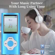 Reproductor MP3 con Bluetooth 5.0, Reproductor MP3 MP4 de Música Digital Portátil Altavoz Incorporado, Pantalla de 1,8 Pulgadas, Grabadora de Voz, Admite Ampliado hasta 128 GB,36980830 - Azul - Ver 5