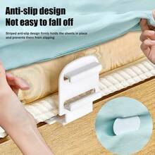 8个装多功能防滑床单固定夹可调节塑料床罩固定夹家用防移位紧固件 - 彩色 - 查看 1