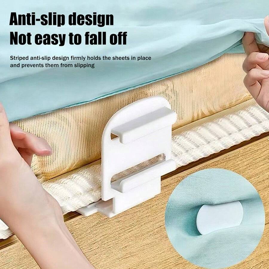 8个装多功能防滑床单固定夹可调节塑料床罩固定夹家用防移位紧固件 - 彩色 - 查看 1
