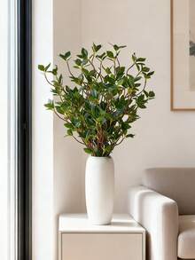 人造榕树枝、仿真树叶喷洒、绿色桉树枝、人造绿色植物茎、假榕树枝，适用于家居、办公室、婚礼、花瓶填充、店铺装饰 - 綠色 - 查看 5