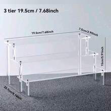 1个透明亚克力桌面汽车模型展示架，透明亚克力小雕像支架，多层娃娃展示架，桌面装饰展示柜。多层香水展示架，多功能收纳整理架。 - 無色 - 查看 11