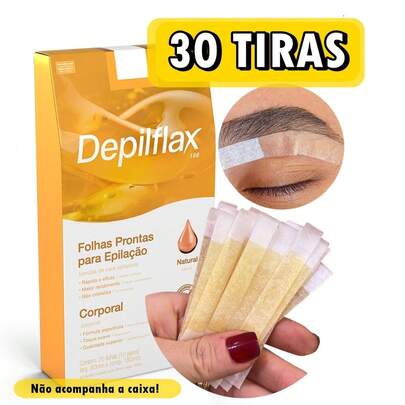 Kit 30 tiras de Cera para Sobrancelhas depilflax natural