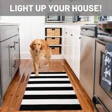 IOHOUZE Black White Striped Rug -27.5\ X 43\ Front Door Mats Outdoor,Washable Rug For Front Porch Decor,Spring Summer Welcome Mats Outdoor Indoor, Doormat For Farmhouse/Entryway/Home Entrance,One-Size,BlackWhiteStripe24inchx38inchRectangular - BlackWhiteStripe24inchx38inchRectangular - View 4