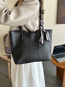 女士时尚多功能手提包，女士手提包，包包，优雅女士手提包，时尚女士手提包，大容量手提包 - 黑色 - 查看 4