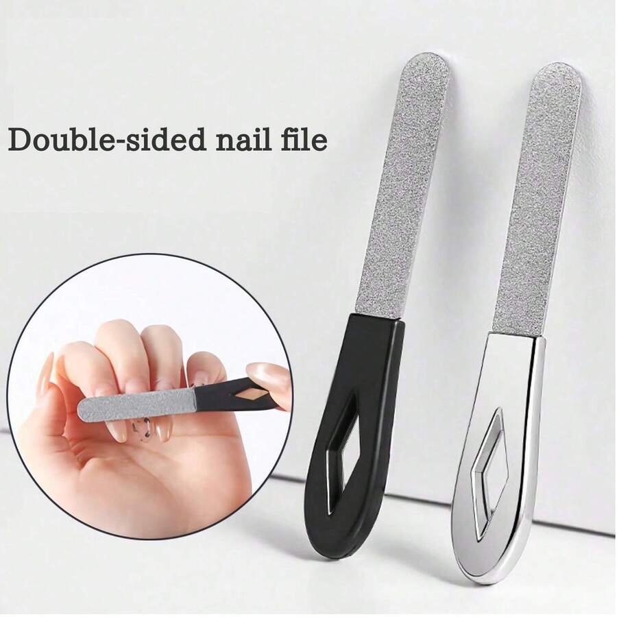 4pcs Double-Sided Stainless Steel Nail File, Nail Grinder, Sanding Strips, Grinding Strips, Thick Nail File - Multicolor - View 1