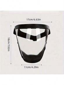 1pc Christmas Gift Unisex Full Face Mask, High Definition Transparent Full Face Mask, Breathable All-In-One Panoramic Lens Design