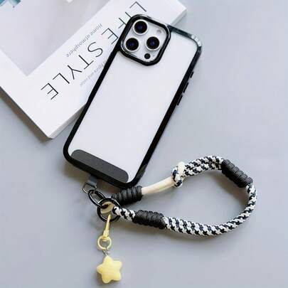 1pc Fashionable Detachable 2-In-1 Hand Strap/Wrist Strap With Clasp And Star Pendant, Unisex Phone Lanyard, Multifunctional Phone Case Accessory