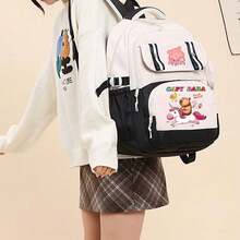 Capybara Cute Design Canvas Backpack, Breathable And Lightweight Fashionable Campus Student Bag, Travel Backpack With Ergonomic Design, Shoulder Bag, Large-Capacity Multi-Layer Pencil Case, Back To School Supplie Essentials Office Supplies Valentine's Day Gifts School Bag Bookbag