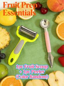 1pc Stainless Steel Fruit Spoon, Fruit Ball Digger, Reusable Watermelon Spoon, Creative Carving Knife, Fruit Spoon, Watermelon Spoon, Cutter, Kitchen Utensils, Kitchenware, Watermelon Baller, Melon Scraper