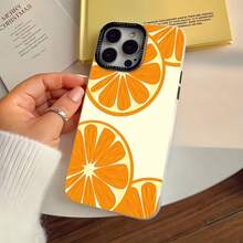 Orange Slice Pattern Phone Case Compatible With  12 Pro  12 Pro Max  13 Pro  13 Pro Max  14 Pro  14 Pro Max  14 Plus  15  15 Pro  15 Pro Max  16 Pro  16 Pro Max  16 Plus  17  17 Pro  17 Pro Max And  17 Air Made Of TPU Material It Ensures Anti-Slip And Drop Protection Featuring A Special Process High-End Appearance And Stylish Design - Moon White - View 6