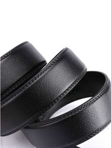 男士黑色自动扣皮带 - 休闲商务仿皮腰带，适合搭配牛仔裤/西装，礼品