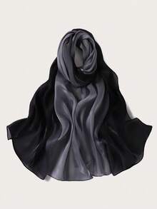 1条女士渐变亮面围巾，时尚优雅新款头巾，轻盈披肩 - A - 查看 21