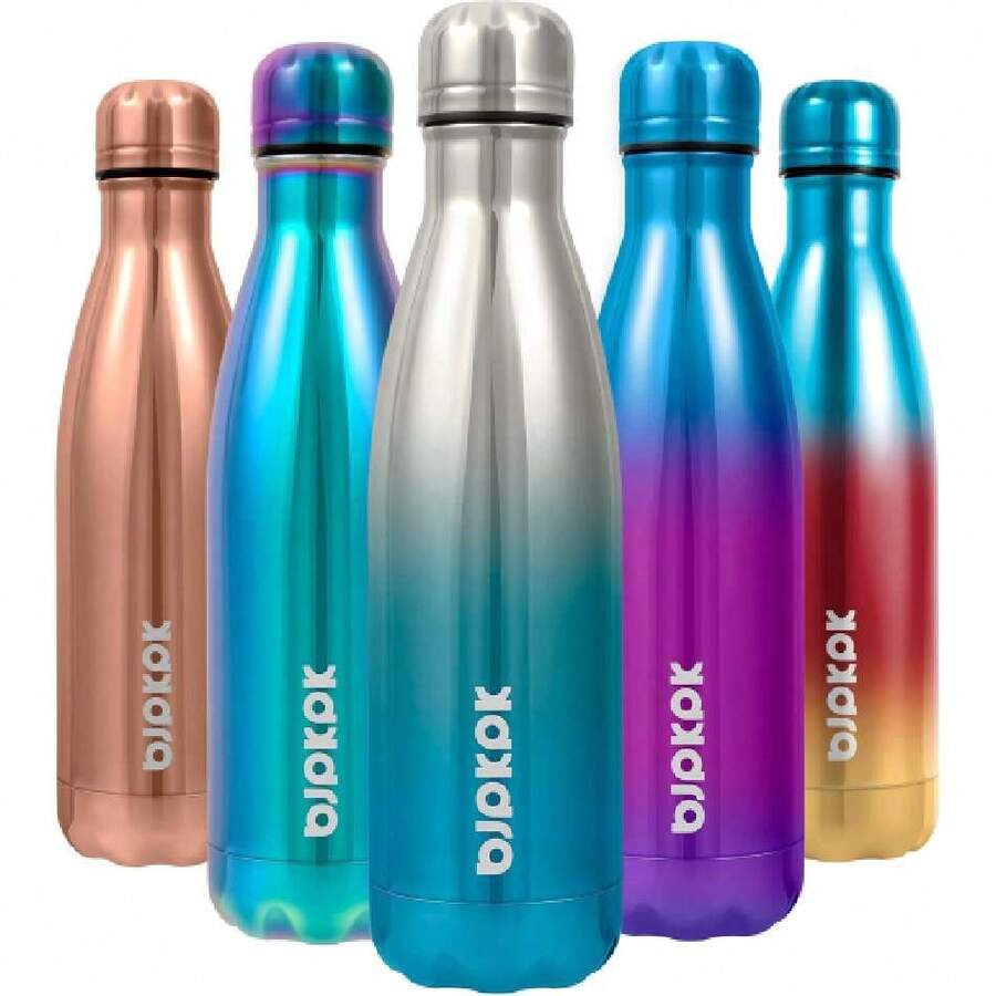 - Botellas de agua de acero inoxidable, 17 oz/500 ml, botellas de agua aislantes, botellas de agua deportivas,36983680 - Azul - Ver 1