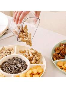 2pcs Multi-Compartment Round Tray - Durable Plastic Tray, Suitable For Holding Snacks, Nuts, Fruits And Appetizers, Ideal For Parties, Weddings, Holidays, Kitchen And Dining - Multicolor - View 6