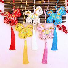 2026 Year Of The Horse Sachet, Small Size | Miao Embroidered Horse Retro Pattern With Tassels, Red & Gold Chinese New Year Style, Filled With Purple Garden Fragrance, Suitable For Car And Bedroom,Spring Summer Picks,Brides Maid Gifts,Room,Bedroom Deccor,Bedroom Deccor,Beach,Travel,For Men,For Women,Vacation - Multicolor - View 9