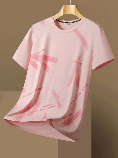 女士图案运动T恤，抽象印花健身上衣，印花运动服，涂鸦运动衫，健身服饰