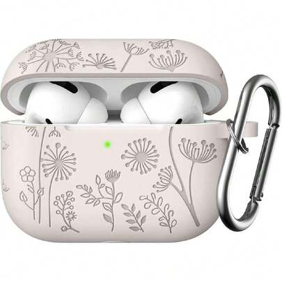 Flor Grabado Funda Compatible con  Pro 2 Funda 2022, Suave Silicona Protectora Funda para Apple  Pro 2ª/1ª Generación, Funda con Mosquetón, LED Frontal Visible, Albaricoque,37005905