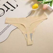 Set Of 6 Seamless Thong Panties For Women, Laser Cut, Doesn't Show Under Clothes, Comfortable - Assorted Colors - Multicolor - View 8