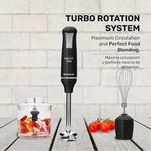 Batidora de Inmersión y de mano , potencia de  750 W | Acero Inoxidable | Caña Desmontable | Turbo Rotation System | Control Pulso | Diseño Ergonómico y Anti Salpicaduras, con accesorios - Tipo de Enchufe A USA (110-127V) - Ver 4
