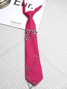 1pc Women's Tassel Chain Tie-Free Collar, Suitable For Casual, School, Street, And Daily Wear