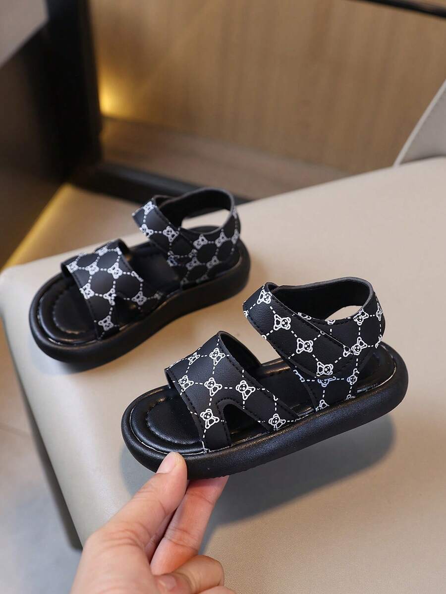 Children's Flat Sandals / Children's Fashion Lightweight Soft Comfortable Open-Toe Flat Sandals - Black - View 1