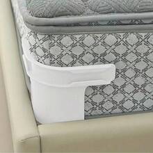 4个床单固定器，带锁扣，耐用床单角固定器，安装简便，适用于各种尺寸的床垫，牢固固定床单。 - 灰色 - 查看 5