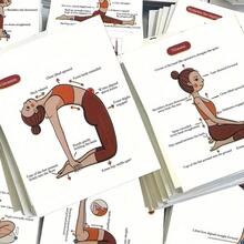 32张瑜伽姿势指导卡片套装，基础瑜伽姿势练习卡片，拉伸教程 - 彩色 - 查看 2