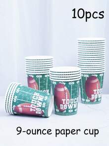 Bộ khay giấy dùng một lần chủ đề bóng bầu dục bao gồm cốc giấy 9 inch và 7 inch cùng khăn giấy. Thích hợp cho nhiều dịp khác nhau như câu lạc bộ, tiệc tùng, dã ngoại, đám cưới, tiệc gia đình và đồ dùng cho tiệc. Phù hợp để trang trí nhà bếp và phòng ăn, cũng như trang trí tiệc. Đây là bộ đĩa giấy và đồ dùng ăn uống dùng một lần. Thiết kế dành cho đám cưới và tiệc tùng. - Nhiều màu - Xem 10