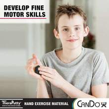 CanDo TheraPutty - Masilla de ejercicio de mano estándar para rehabilitación, ejercicios, terapia de manos, terapia ocupacional, fortalecimiento de manos, mejora las habilidades motoras, alivio del estrés,36984602 - Gris Claro - Ver 6