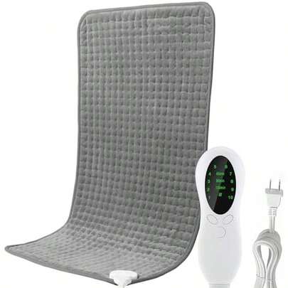 Caliente Electrica,Calentamiento Rápida Heating Pad ,10 Ajustes de Temperatura Almohadilla con Temporizador ,Apagado Automático, Plegable y Lavable a Máquina,Cojin Electrico Caliente para Aliviar Dolores de Rodilla, Espalda, Piernas(30 x 60 CM/Gris)