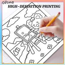 Libro para colorear de 24 páginas con dibujos lindos e interesantes para niños, dibujos relajantes de comportamientos inusuales, pesca en el río, regalo ideal para entusiastas de colorear, adecuado para Año Nuevo, regreso a la escuela, regalos de cumpleaños, artículos de papelería - Mis amigos (comportándose de manera extraña) - Ver 4