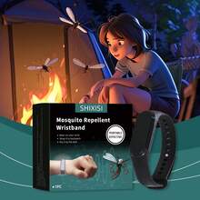 1pc Classic Electronic Mosquito Repellent Watch, Physical Mosquito Repellent, Outdoor Activity , Silent Office Mosquito Repellent Device, Electronic Mosquito Repellent Device, Men's Sports , Women's Fashion Mosquito Repellent Watch, Suitable For Home, Gathering, Walking, Adjustable Size, Easy And Comfortable To Wear, Great Gift For Family, Unisex - Black - View 1