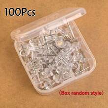30/50/100/200pcs Assorted Push Pins, Multicolor Plastic Thumb Tacks, For Soft Cork Board, Office & School Supplies, Back To School, Home & Office Essentials - Transparent - View 16