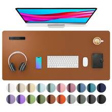 1件装纳帕皮革桌垫，鼠标垫，办公桌垫，防滑PU皮革吸墨垫，笔记本电脑桌垫，皮革鼠标垫，防水皮革易清洁键盘垫鼠标垫，美甲桌垫，柔软超细纤维PU皮革美甲垫，可折叠美甲休息垫，可重复使用的桌面美甲垫，亚克力美甲桌垫，防水桌面书写垫，适用于办公室（粉色和黑色） - 彩色 - 查看 44