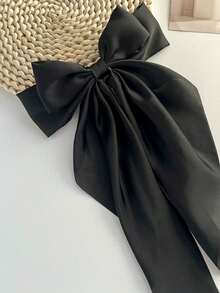 10个随机蝴蝶结丝带发夹，超大纯色发夹，女士爪夹，发卡，发夹 - 隨機10PCS - 查看 10