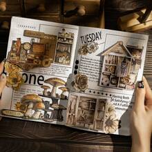 have a good day 10 Stücke/Packung Vintage Schrank Themen Aufkleber, Retro kreative ästhetische Aufkleber, DIY dekorative Collage Bastelmaterialien, Geschenke, personalisierte Scrapbooking Schulmaterialien Sammelalbum Zubehör Schreibwaren - Verschiedenfarbig - Übersicht 10