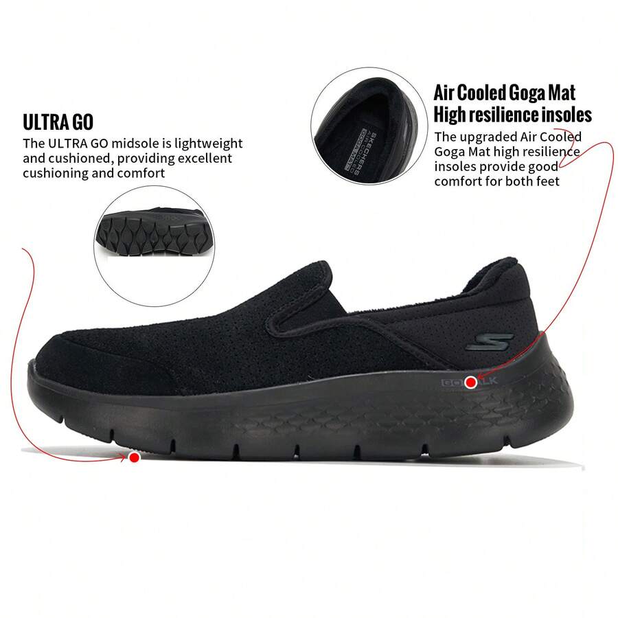 Skechers Women's Casual Shoes GO WALK FLEX Women's Slip-On Casual Shoes, Comfortable For Walking, Outdoor & Daily Exercise, Lightweight Athleisure Sneakers - All Black - View 1