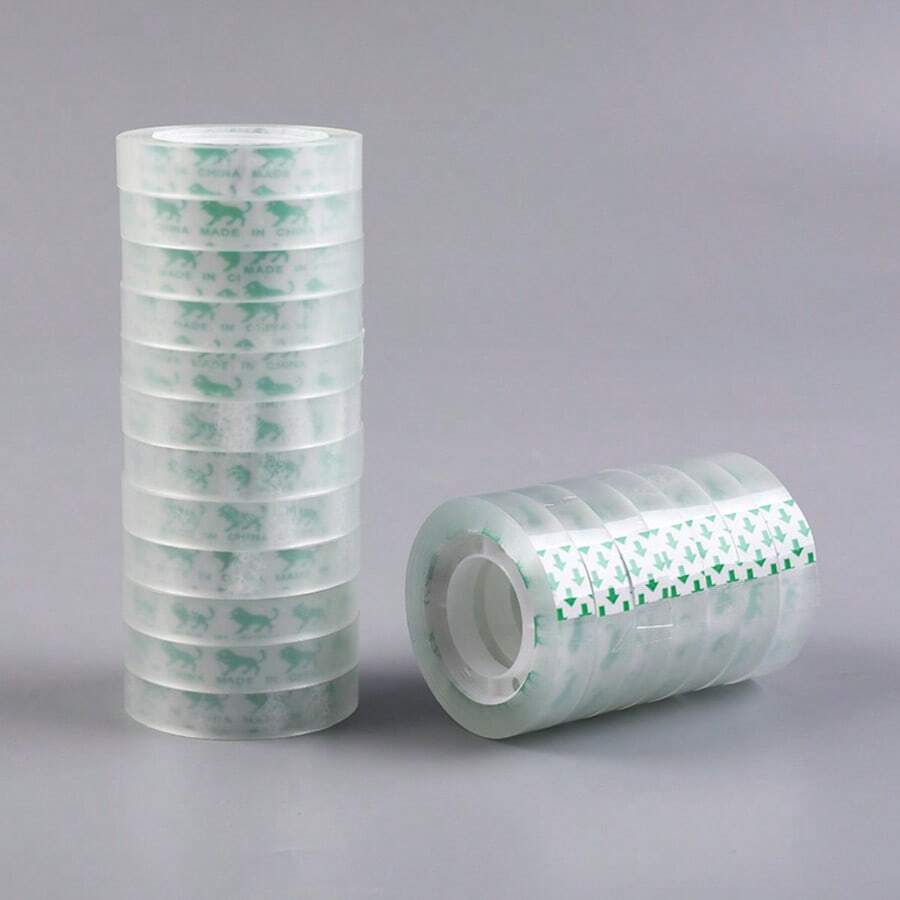 6/12/24/36 Rolls Clear Adhesive Tape - Premium Clear Gift Wrapping Tape, High Quality Transparent Tape, Suitable For Gift Packaging, Crafts, Shipping, As Well As Home, School And Office Use. - Clear - View 1