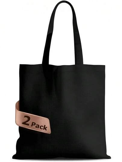 MOLOVA 1-6 Pack Available Premium Canvas Reusable Tote Gift Bags,Made Of Natural Canvas With Handle,Work,DIY,Shopping
