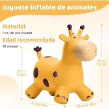 Jirafa Hinchable para Saltar, Tolva Inflable de Animales para Niños. Bouncy Boing, Inflatable Hopping Farm Animals con Air Pump, Bouncing y Active Play para Niñas y Niños (Amarillo),36985816 - Neblina azul - Ver 2